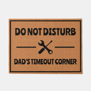 Funny Dad Man Cave Garage Humor Rustic Minimalist Doormat