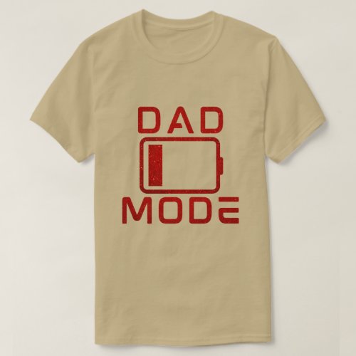 Funny Dad Mode Low Battery Glitter T_Shirt