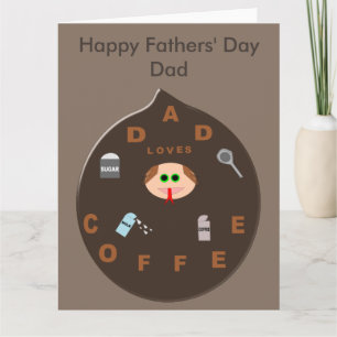 Funny Dad Momster Loves Coffee Custom Card