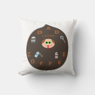 Funny Dad Momster Loves Coffee Pillow