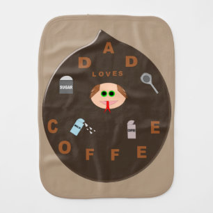 Funny Dad Monster Loves Coffee Burp Cloth