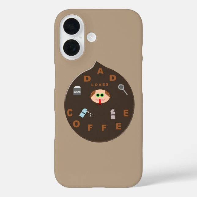 Funny Dad Monster Loves Coffee Case-Mate iPhone Case (Back)