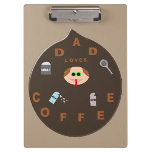 Funny Dad Monster Loves Coffee Clipboard