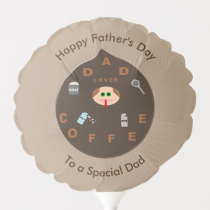 Funny Dad Monster Loves Coffee Custom Balloon