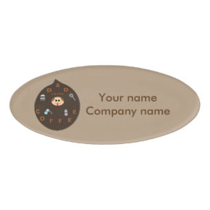 Funny Dad Monster Loves Coffee Custom Name Tag