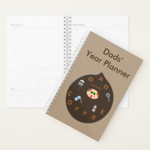 Funny Dad Monster Loves Coffee Custom Planner