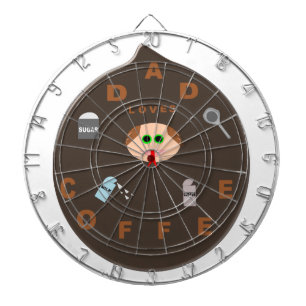 Funny Dad Monster Loves Coffee Dart Board