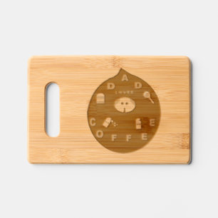 Funny Dad Monster Loves Coffee Engraved Cutting Board
