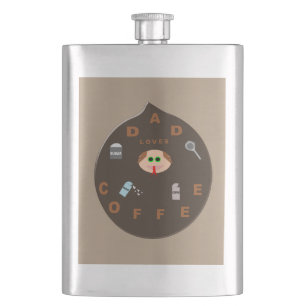 Funny Dad Monster Loves Coffee Flasks
