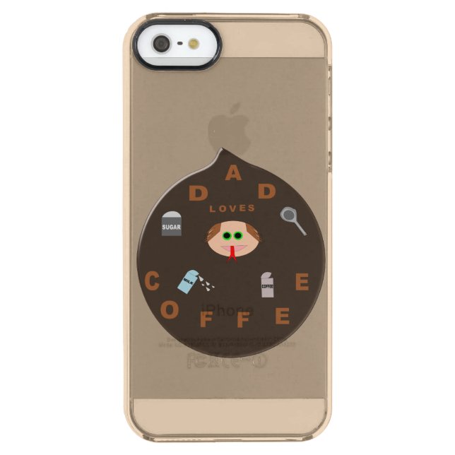 Funny Dad Monster Loves Coffee iPhone Case (Back)