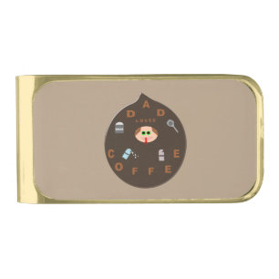 Funny Dad Monster Loves Coffee Money Clip