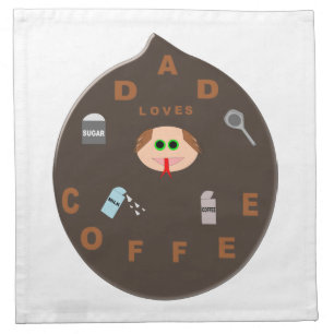 Funny Dad Monster Loves Coffee Party Napkin