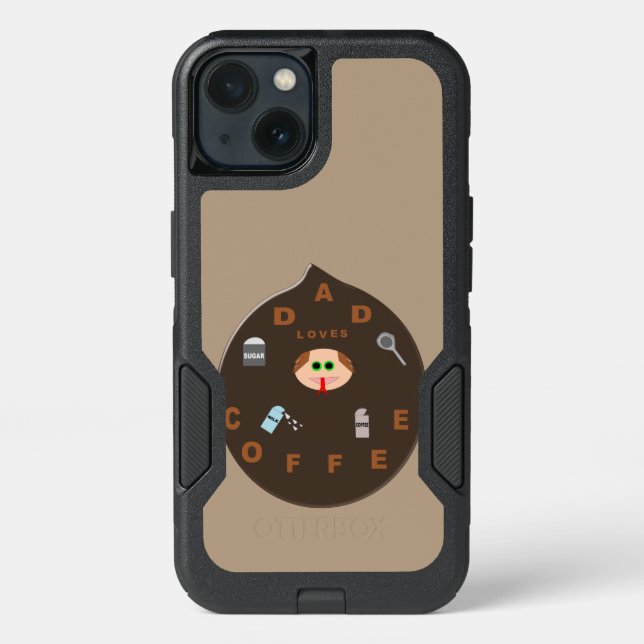 Funny Dad Monster Loves Coffee Phone Case (Back)