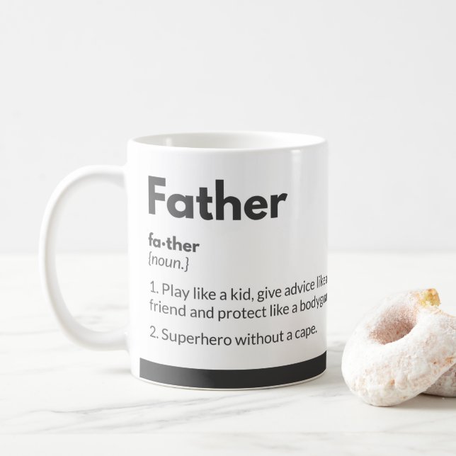 Funny dad mugs Witty Typography Quote Superhero (With Donut)
