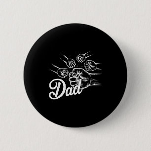 Funny Dad Of Four Toddler Kids Fathers Day Fist Bu Button
