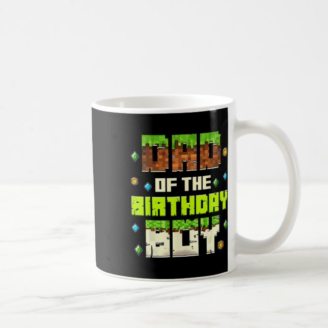 Funny Dad Of The Birthday Boy Video Gamer Pixel Bd Coffee Mug (Right)