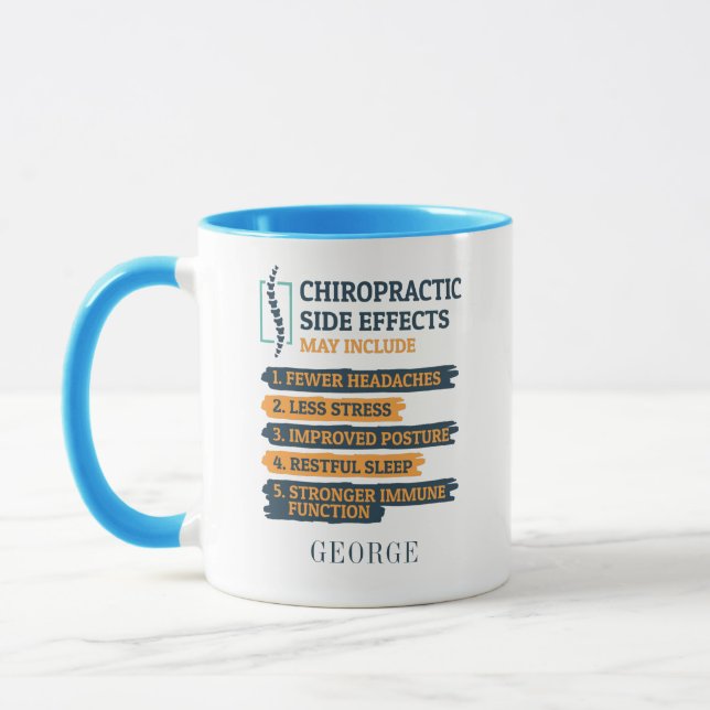 Funny Dad Personalized Chiropractic Side Effects Mug (Left)