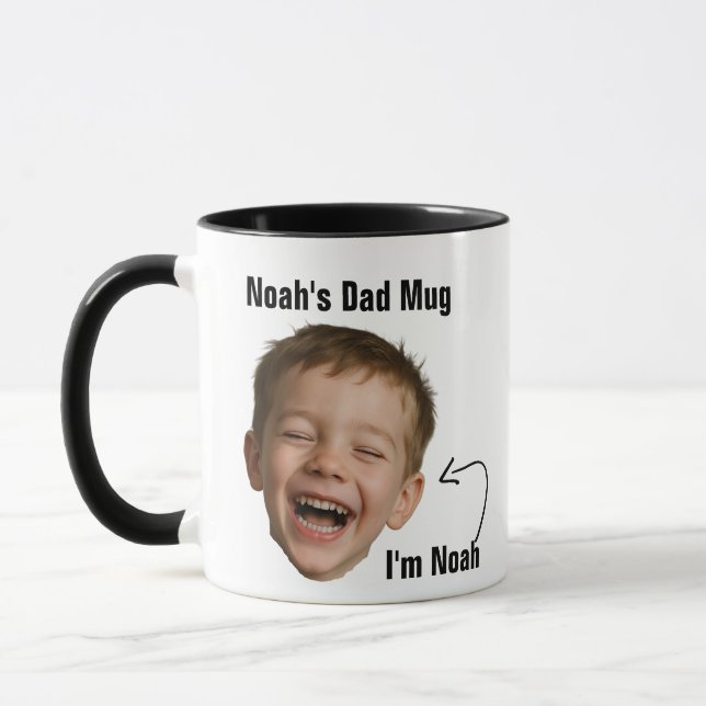 Funny Dad Photo Face Mug - Custom Joke Gift (Left)