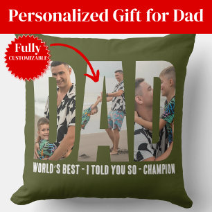 Funny Dad Photo Throw Pillow Humor Prank Joke