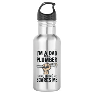 Funny Dad Plumber Vintage Engraving Shirt Design_1 Stainless Steel Water Bottle