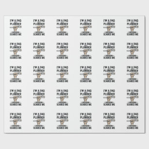 Funny Dad Plumber Vintage Engraving Shirt Design_1 Wrapping Paper