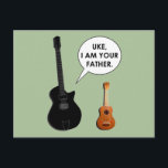 Funny Dad Postcard<br><div class="desc">Guitar and ukulele cartoon for Father's Day or birthday.</div>