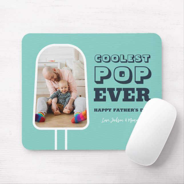 Funny Dad Pun Coolest Pop Cute Father's Day Mouse Pad (With Mouse)