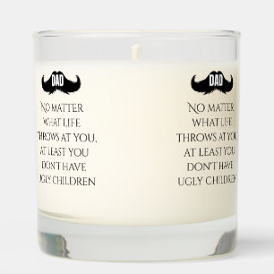Funny Dad Quote Mustache Art Scented Candle