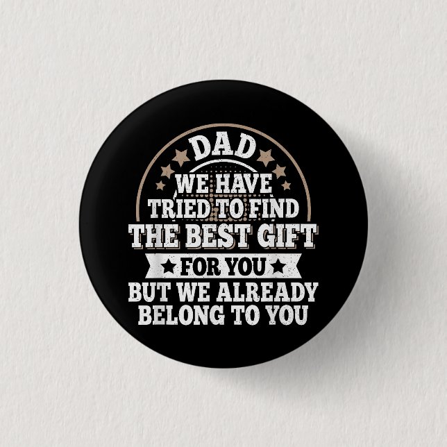 Funny Dad Saying Graphic Vintage Papa Father Button (Front)