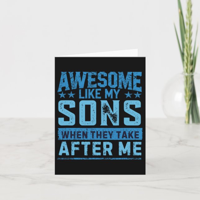 Funny Dad Shirt From Sons Men Funny Fathers Day Da Card (Front)