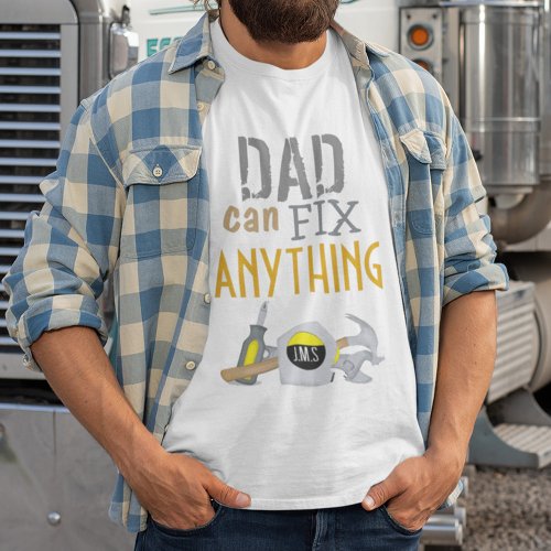 Funny Dad Simple Mens Tools Custom Monogram T_Shirt