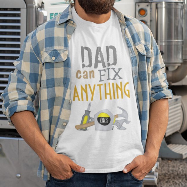 Funny Dad Simple Men's Tools Custom Monogram T-Shirt (Creator Uploaded)