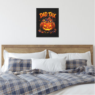 Funny Dad Tax Halloween Pumpkin Canvas Print