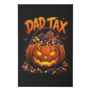 Funny Dad Tax Halloween Pumpkin Faux Canvas Print