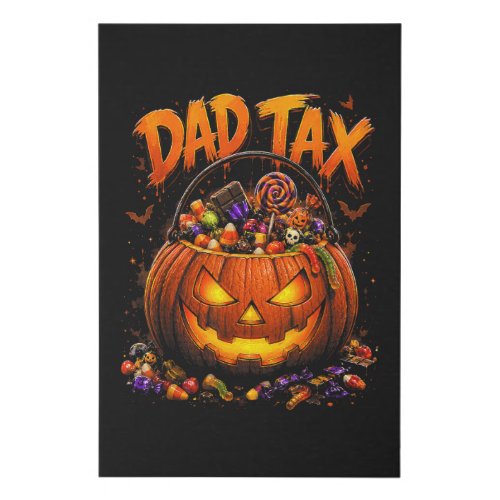 Funny Dad Tax Halloween Pumpkin Faux Canvas Print