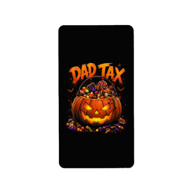 Funny Dad Tax Halloween Pumpkin Label (Front)