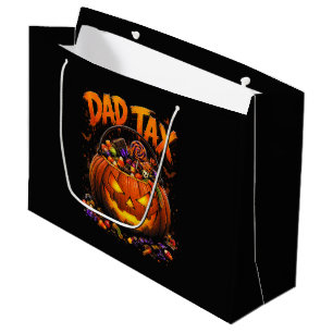 Funny Dad Tax Halloween Pumpkin Large Gift Bag