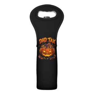 Funny Dad Tax Halloween Pumpkin Wine Bag