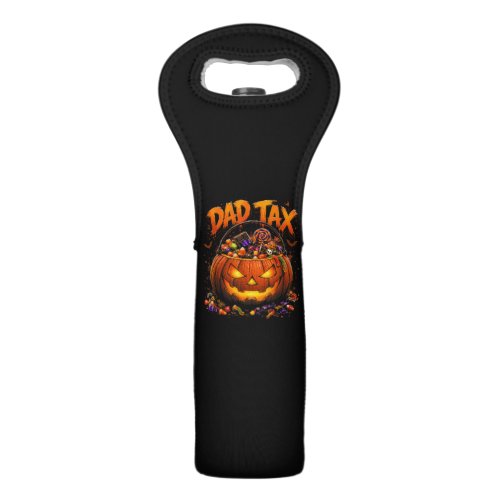 Funny Dad Tax Halloween Pumpkin Wine Bag