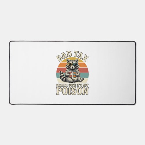 Funny Dad Tax Raccoon Vintage T-Shirt Design_1 Desk Mat