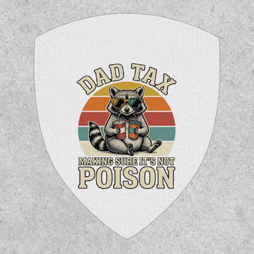 Funny Dad Tax Raccoon Vintage T-Shirt Design_1 Patch