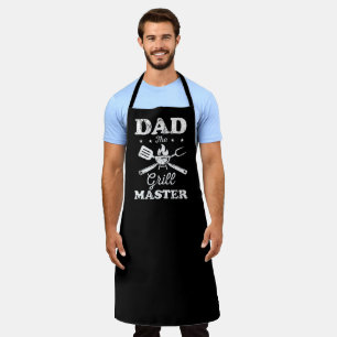 Funny Dad The Grill Master Black and White Apron