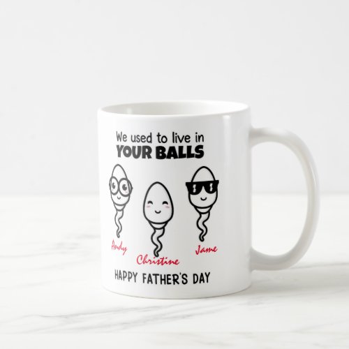 Funny Dad we used to live in your balls Coffee Mug