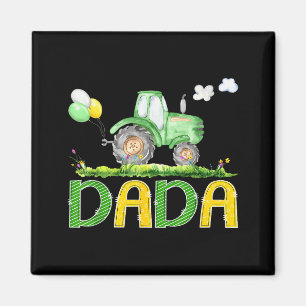 Funny Dada Birthday Boy Tractor Farm Truck Matchin Magnet
