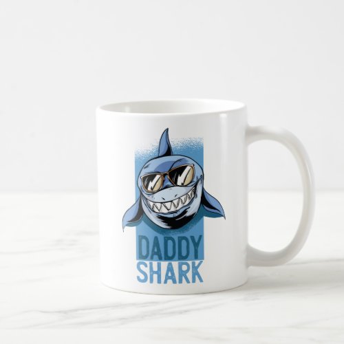 Funny DADDY SHARK Fathers Day Birthday Gift Custom Coffee Mug