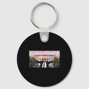 Funny Daddy's Home Trump 2024 Stand With Trump Gif Keychain