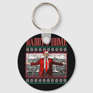 Funny Daddy's Home Trump Ugly Christmas Sweater Xm Keychain