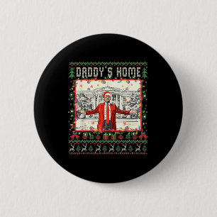 Funny Daddys Home Trump Ugly Christmas Sweater Xma Button