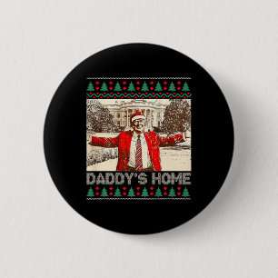 Funny Daddy's Home Trump Ugly Christmas Xmas Pajam Button