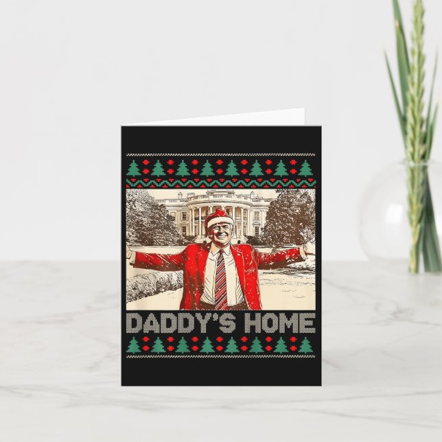 Funny Daddy's Home Trump Ugly Christmas Xmas Pajam Card (Front)